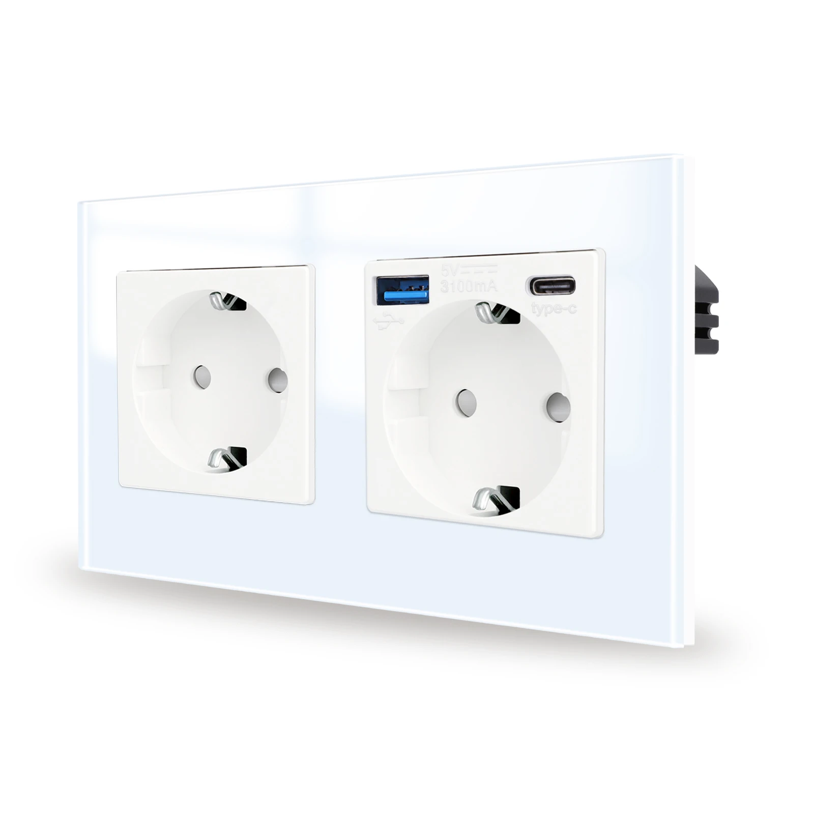 Bingoelec Европейская стандартная двойная настенная розетка и USB-порт для зарядки, электрические розетки, сенсорные бытовые переключатели для дома
