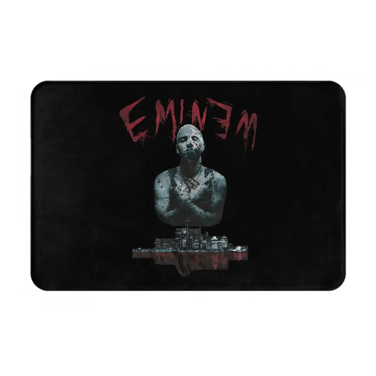 

Eminem Bloody Horror Black Bath Mat Rug Door Mat Playroom Home Essentials mystery Dirty resistant microfiber 3D fluffy washable