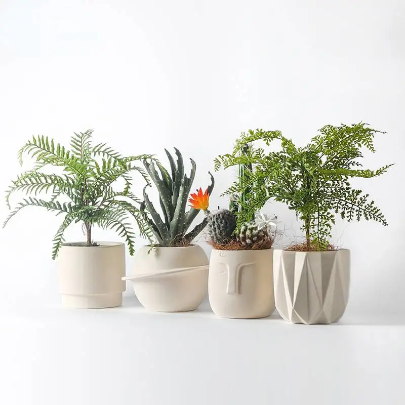 

Простой горшок для растений, простой горшок для горения, керамический цветочный горшок, подставка для цветов с человеческим лицом, универса...