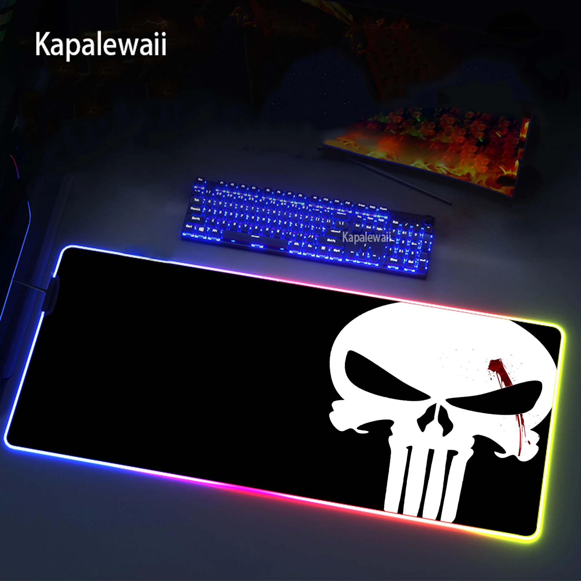 

RGB Mouse Pad Anime Gaming Mousepad RGB Pad Big Gamer Mouse Pad Rubber LED Computer Desk Mat Keyboard Mat XXL For Skull Mousemat