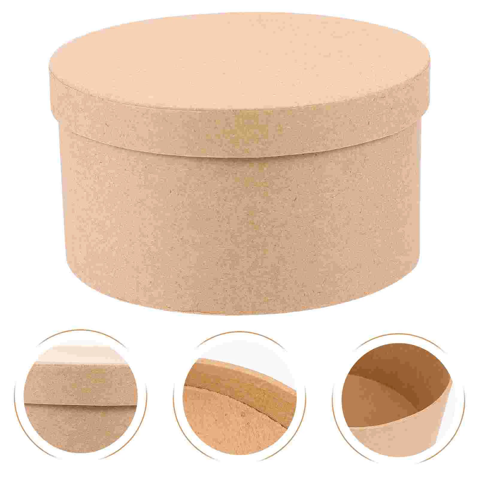 

Box Boxes Paper Cookie Round Kraft Cake Cupcake Container Bakery Gift Flower Mache Packaging Carrier Empty Holder Storage Treat