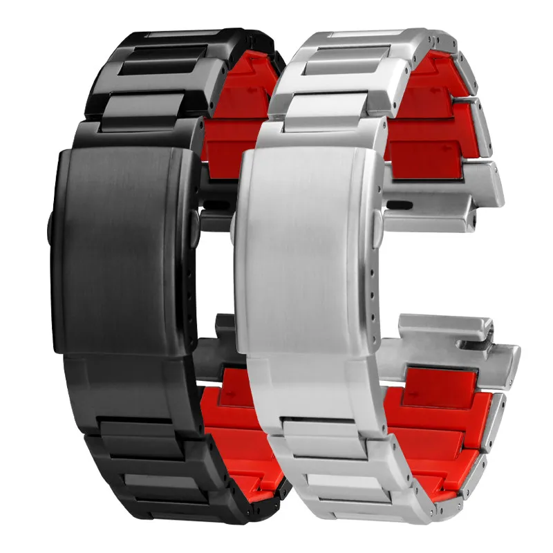 Комплект для модификации часов Casio G-Shock DW-5600 GW-B5600 GW-M5610: корпус и ремешок из нержавеющей стали с красной нижней частью и безелем, металлический комплект для модификации. (art.: 3920da7d4065e) - 3920da7d4065e