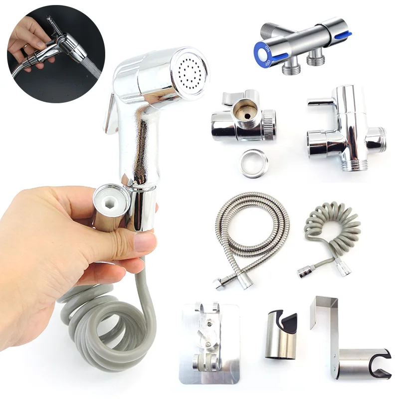 

protable Handheld Toilet Bidet Faucet Sprayer ABS Shower Head Spray Gun water hose holder Tap set kit wc bathroom Self Cleaning