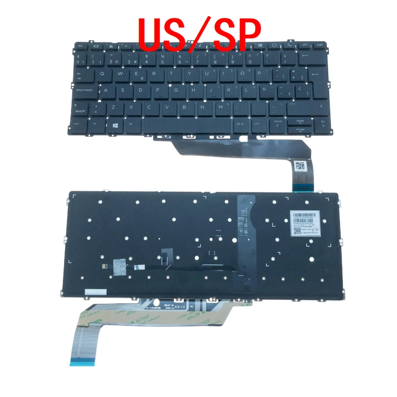 New US Spanish Laptop Backlit Keyboard For HP EliteBook x360 1030 G2 1030 G3 1030 G4 HSN-104C-Q10C-Q20 Notebook PC Replacement