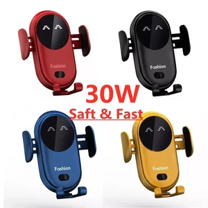 30W Wireless Car Charger Phone Holder for iPhone Wireless Charging Car Induction Charger Mount for iPhone 12 SE 11 8 Samsung S20