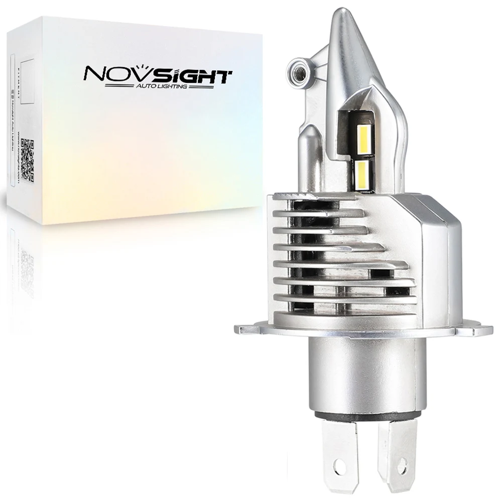 NOVSIGHT H4 светодиодные лампы для автомобиля, мотоцикла, фары 70 Вт, 12 В, 24 В, 6500 К, супер светодиодные H4 Автомобильные фары, светодиодные лампы H4 12000LM