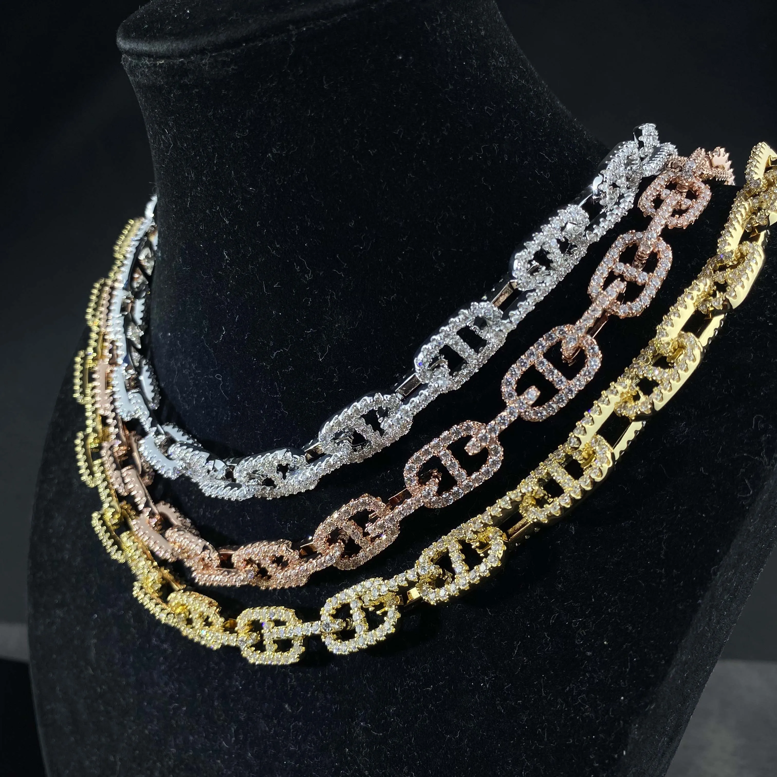 Мужская позолоченная цепочка в виде свиньи 11 м