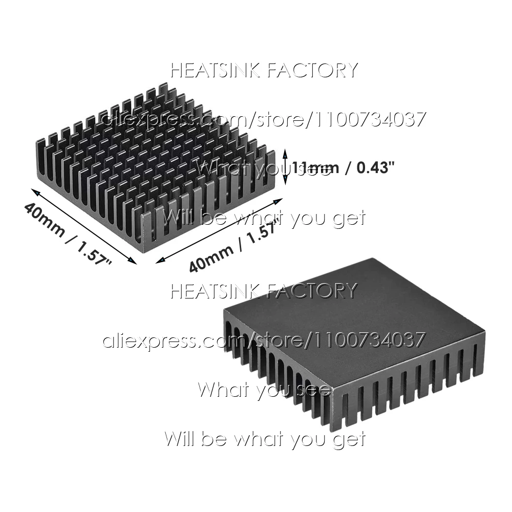40x40x11 мм черный квадратный зигзаг алюминиевые штырьковые ласты радиатор