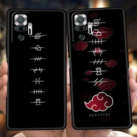 bandai naruto akatsuki phone case cover for redmi k50 note 10 11 11t pro plus 7 8 8t 9s 9 k40 gaming 9a 9c 9t pro plus tpu shell