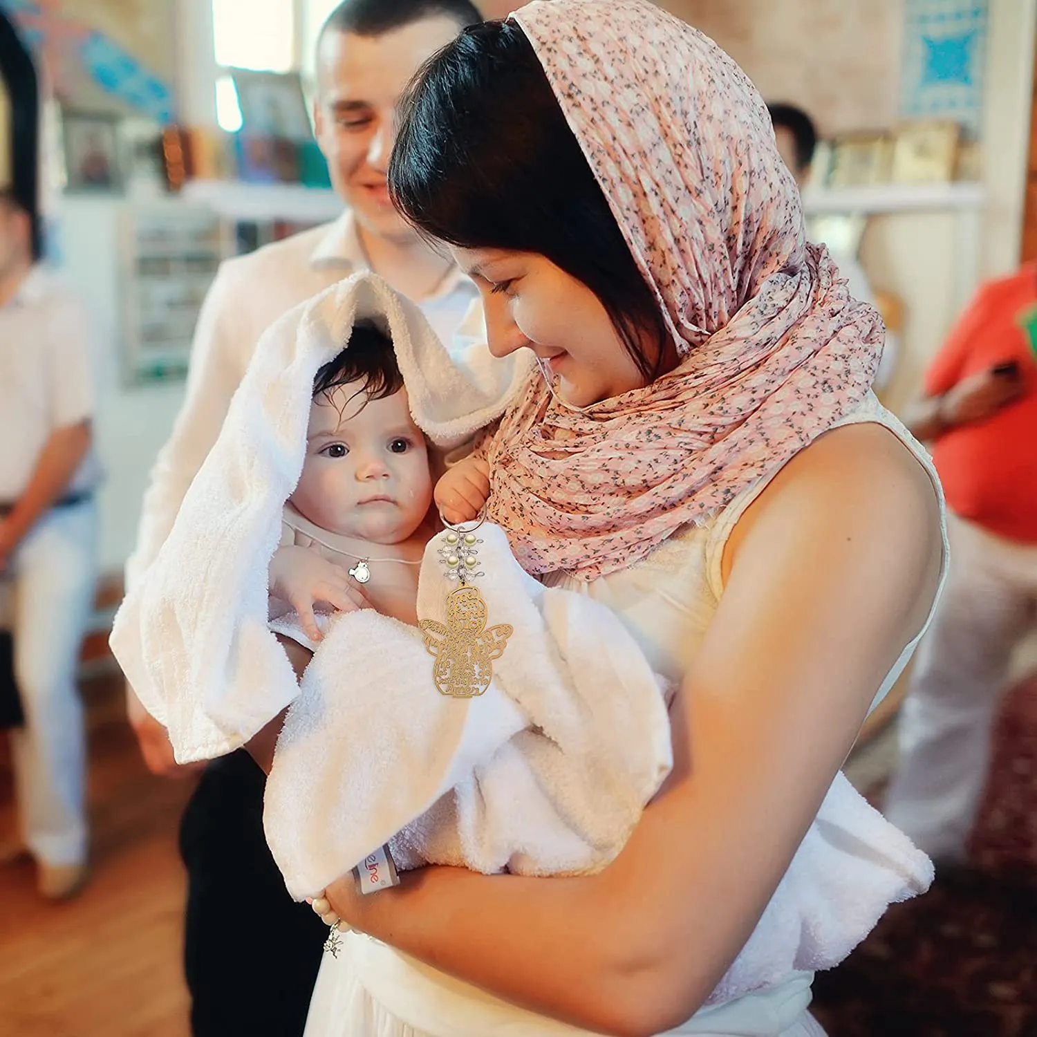 20 шт. брелок для ключей с ангелом крещения деревянный сувениры причастия