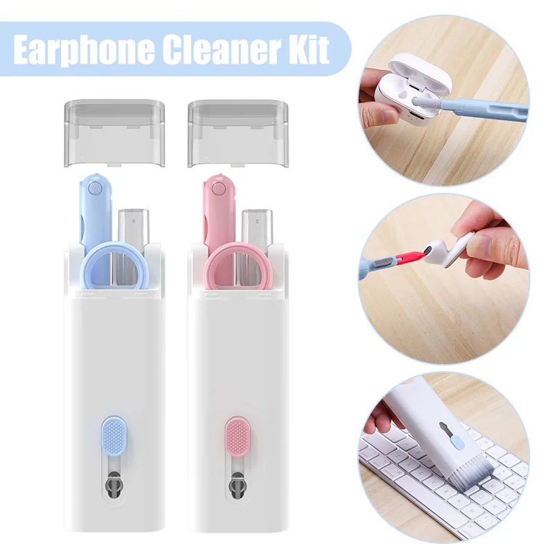 

Портативный комплект 8 в 1 для очистки наушников AirPods Bluetooth, чистящая ручка, щетка, чехол для наушников, инструмент для очистки с чистящей салф...