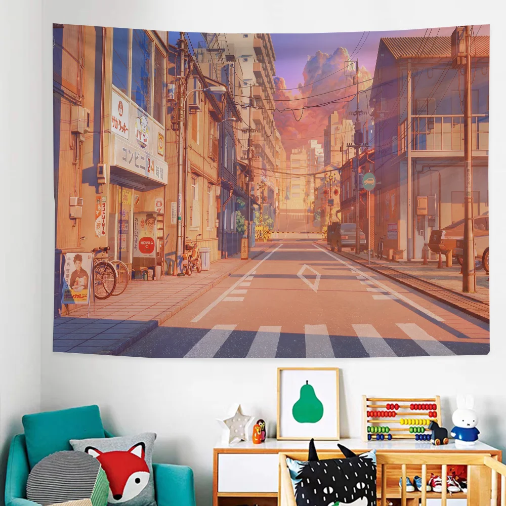 Настенный Гобелен В Японском Уличном Стиле Декоративный Бумажный Аниме-дизайн