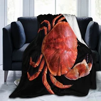 flannel blanket cover comfortable soft warm no pilling fleece black king crab tropical style home sheet 80x60