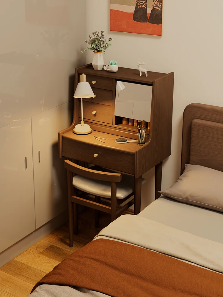 

Solid Wood Dresser Bedroom Modern Minimalist Nordic Makeup Table Dresser
