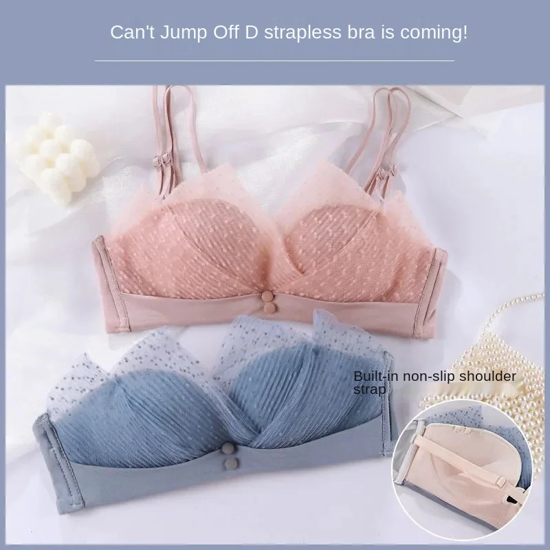 Japanese  Bra Briefs Set Sexy Lace Underwear Fashion Push Up Comfort Brassiere Women Small Bra Without Steel Ring Sexy Lingerie