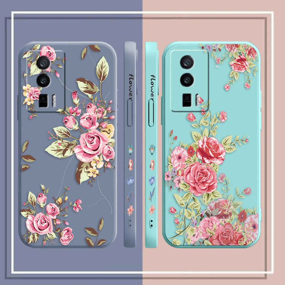 Case For Redmi K60E K60 K50 K40S K40 K30 K20 12C 10C 9A 9 8 10X 10A 10 Pro 4G 5G Gaming Case Fundas Cqoues Pretty Pink Flowers