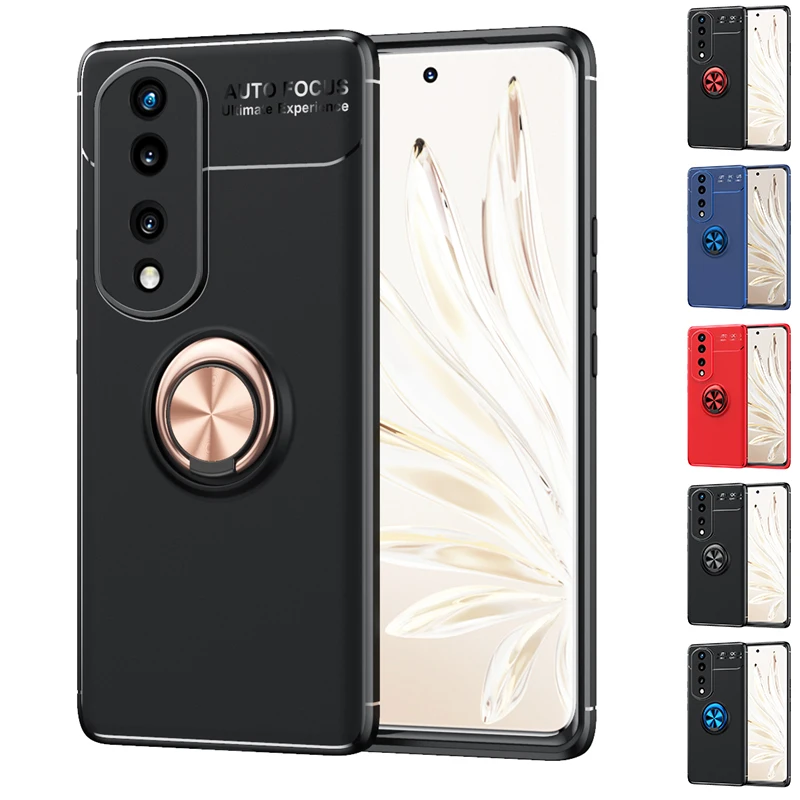 For Cover Huawei Honor 70 Pro Case For Honor 70 Pro Capas Back Shockproof TPU Soft Magnetic Holder For Cover Honor 70 Pro Fundas
