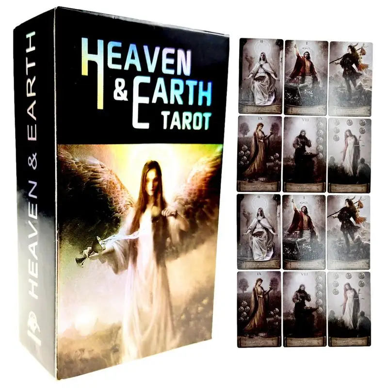 

English Version 78 Cards Heaven & Earth Tarot Cards Deck Divination Table Board Game Oracle Cards For Fortune Fate Telling