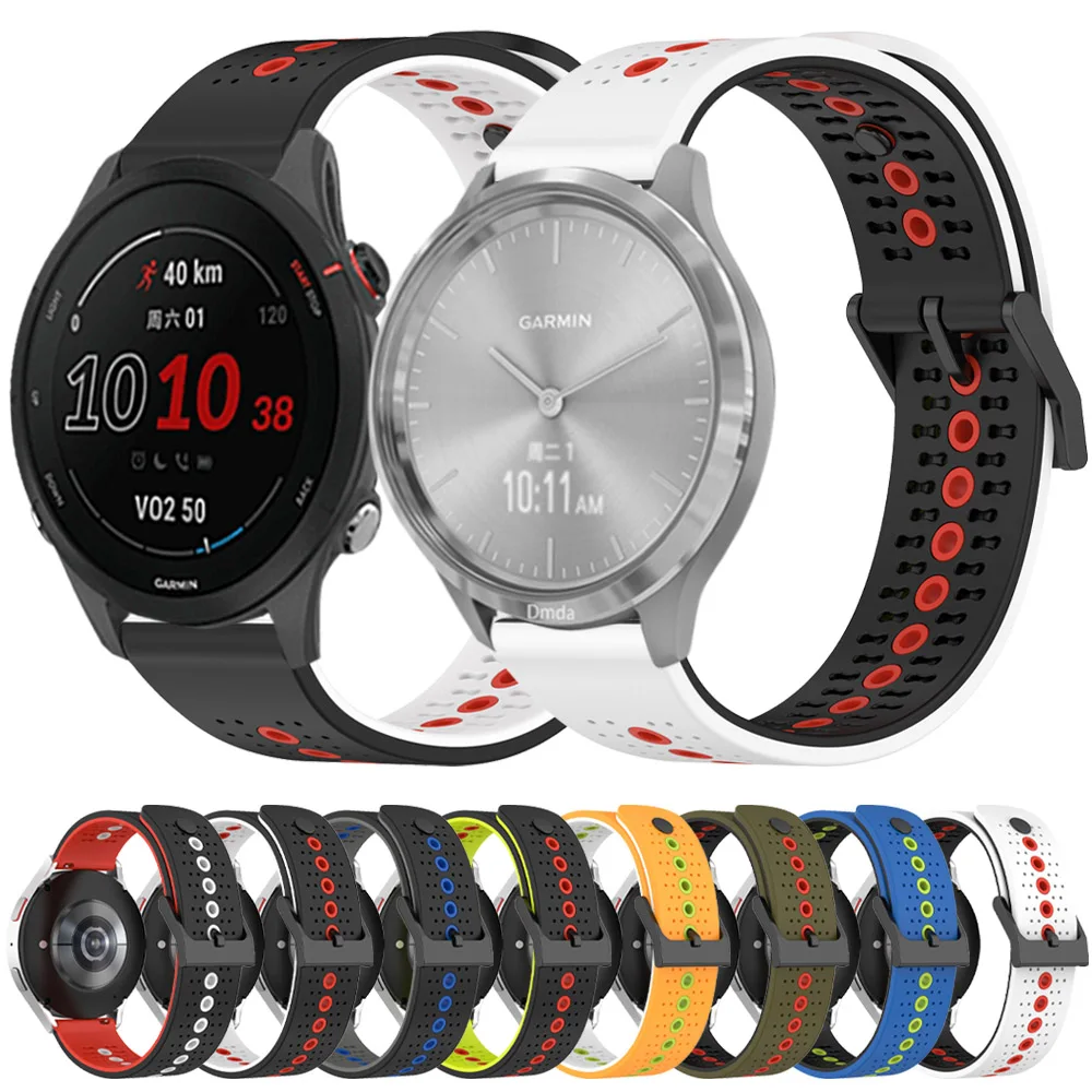 

Sports Silicone Strap For Garmin Vivoactive 4/Venu 2/Forerunner 255 Music Band Soft Wristbands Belt 20/22mm Bracelet Accessorie