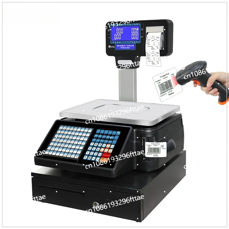 Экспорт на английском языке весы с двойным штрих-кодом для супермаркетов
