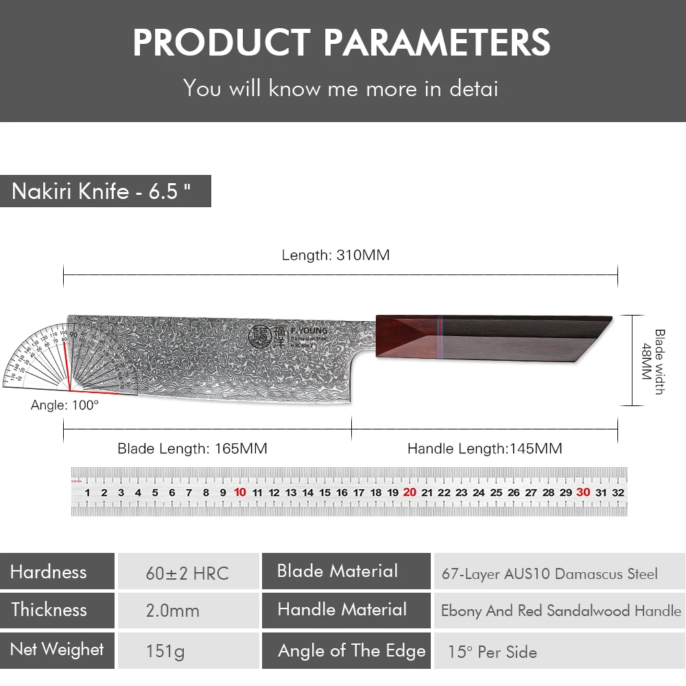 Кованый кухонный нож F.YOUNG 2 8-дюймовый