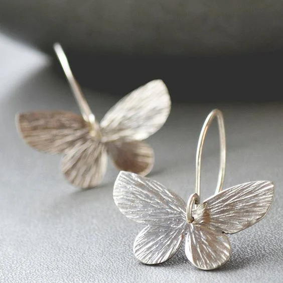 

Fashion Earrings Jewelry Simple style Silver Color Butterfly Shape Stud Earrings Best Gift for Women