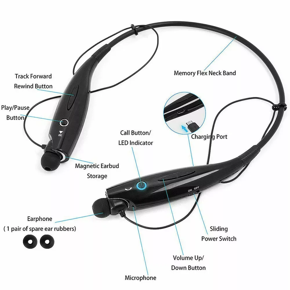 

NewStereo surroundjmt durable HBS730 Headphones Wireless Bluetooth 4.0 Sports Fitness Neck-mounted Earphone Hands-free Calling