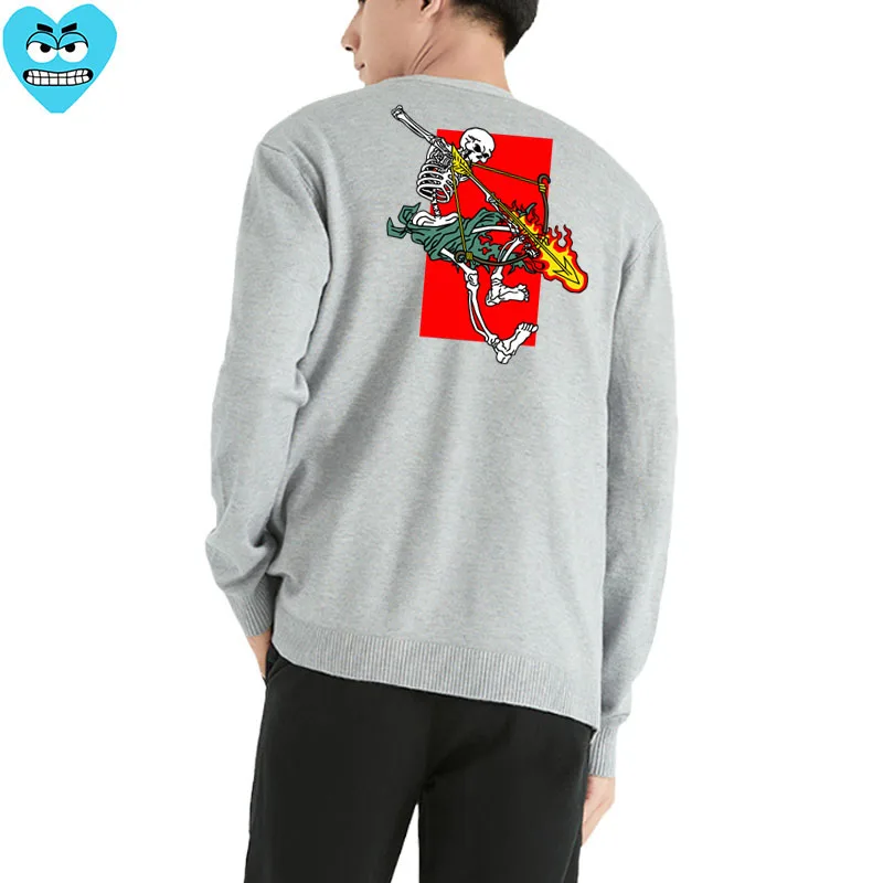 Мужской кардиган Break Egg с v-образным вырезом хлопковый осенний свитер вышивкой