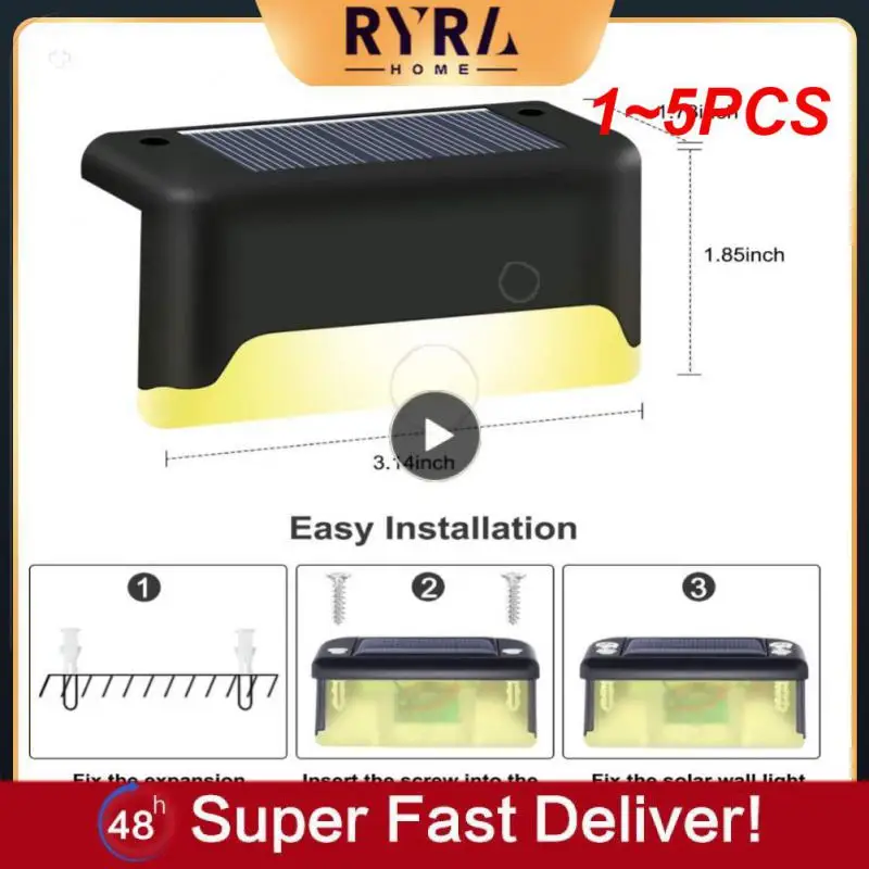 

Лампа с солнечной батареей для лестницы, уличное освещение для сада, водонепроницаемое украшение для балкона, 1 ~ 5 шт.