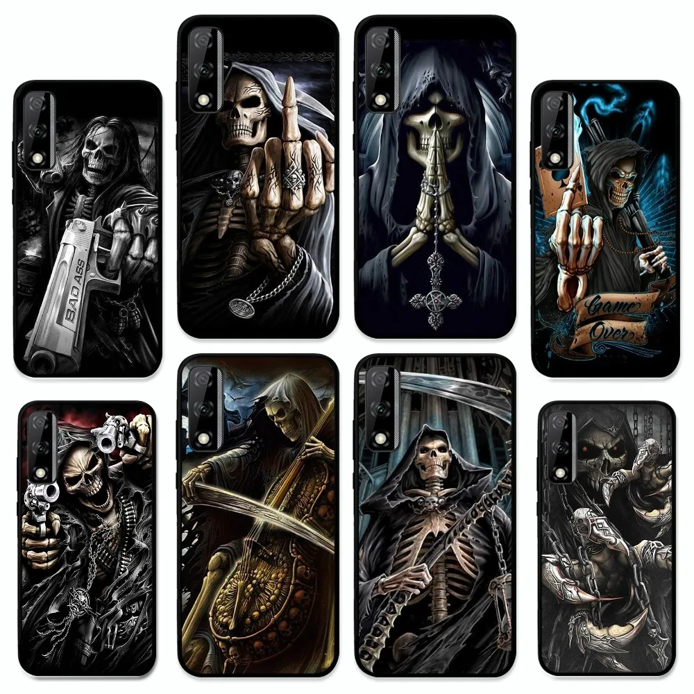 

Grim Reaper Skull Phone Case For Huawei Y9 6 7 5 Prime Enjoy 7s 7 8 plus 7a 9e 9plus 8E Lite Psmart Shell