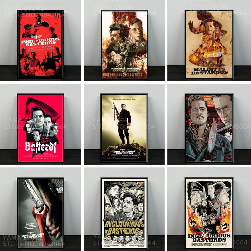 Inglourious Basterds Quentin Tarantino серия фильмов классический Брэд Питт печать художественный холст плакат для гостиной украшение дома