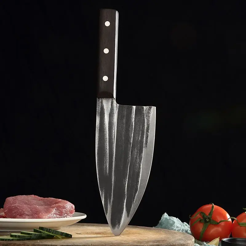 

Forged Chinese Cleaver Handmade Chopper Chef Stainless Steel Knife Professional Kitchen Knives Meat Vege Slicer Chopping Knife