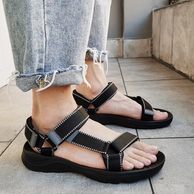 Summer Brand Sandale Men Slippers Fashion Couple Shoes Ankle Straps Comfortable Outdoor Beach Sandal Men Big Size 46 Sandalias