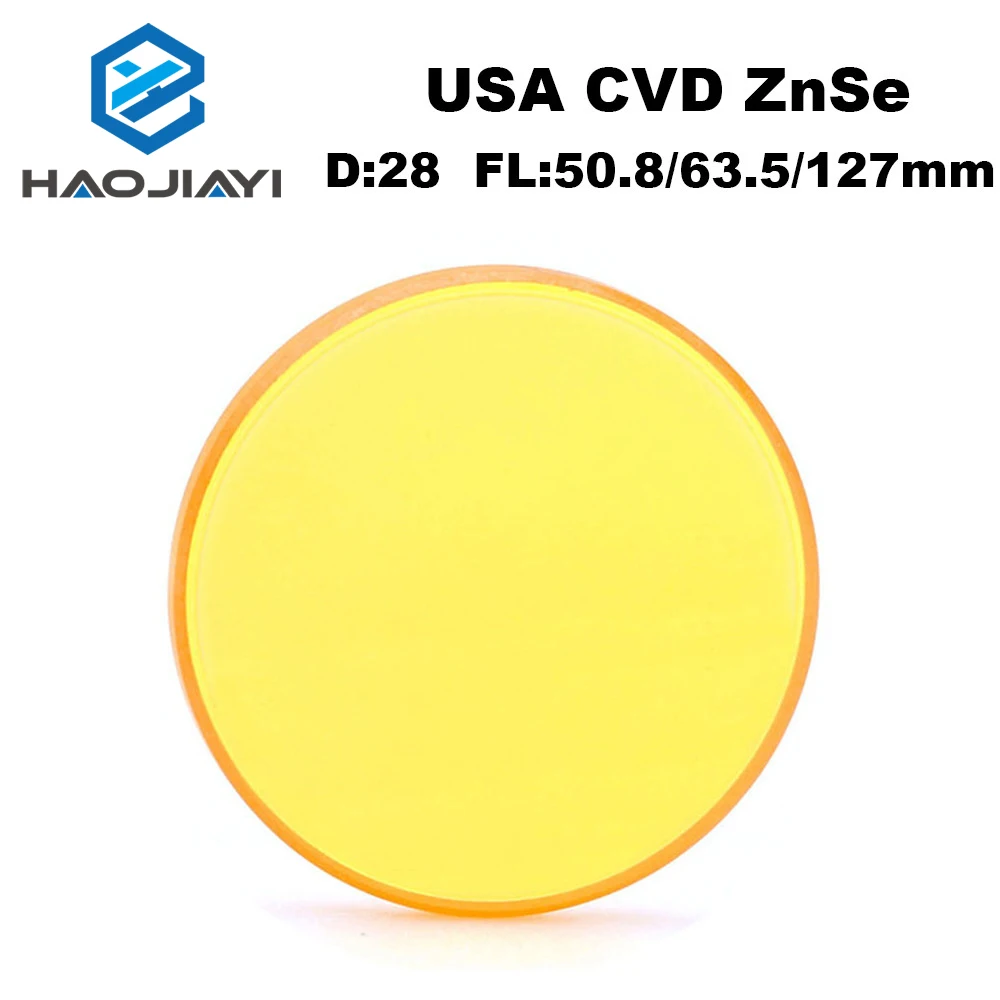 

HAOJIAYI Laser Focus Lens Dia. 28mm FL 50.8/63.5/127mm 2/2.5/5" USA CVD ZnSe for CO2 Laser Engraving Cutting Machine