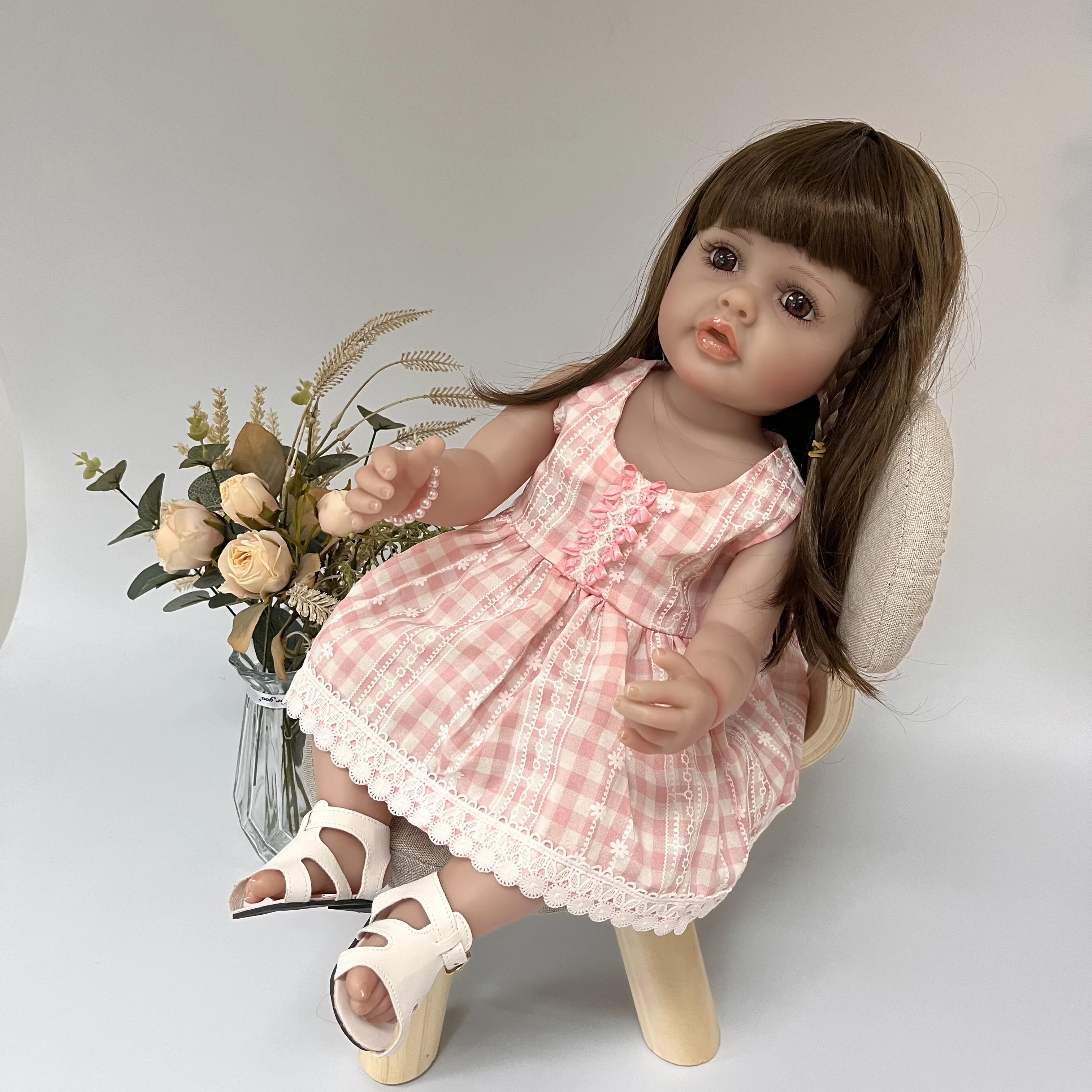 Кукла реборн Мягкая силиконовая 55 см на ощупь |