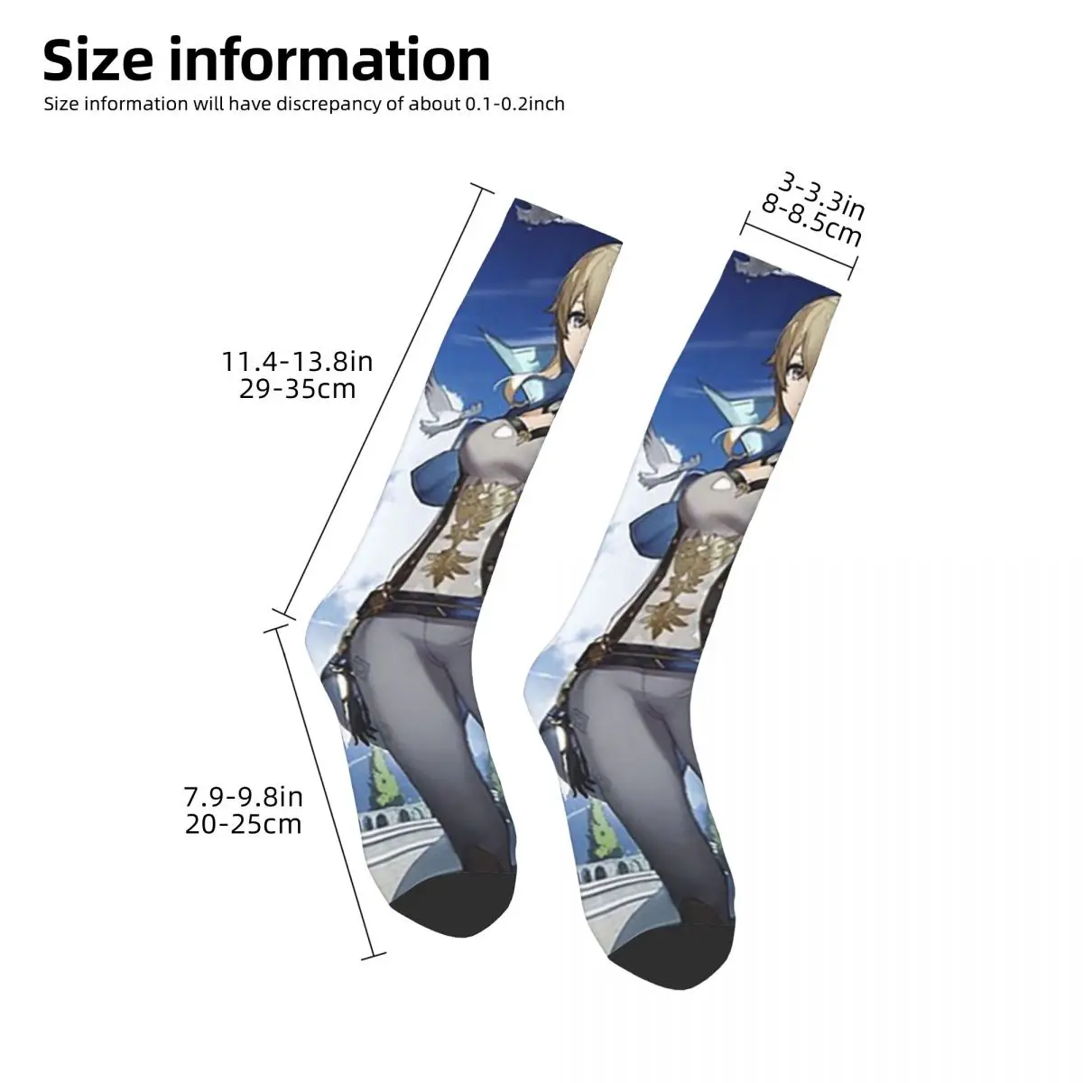Diluc And Jean Genshin Impact Ragnvindr Носки в стиле аниме Чулки Харадзюку Всесезонные длинные