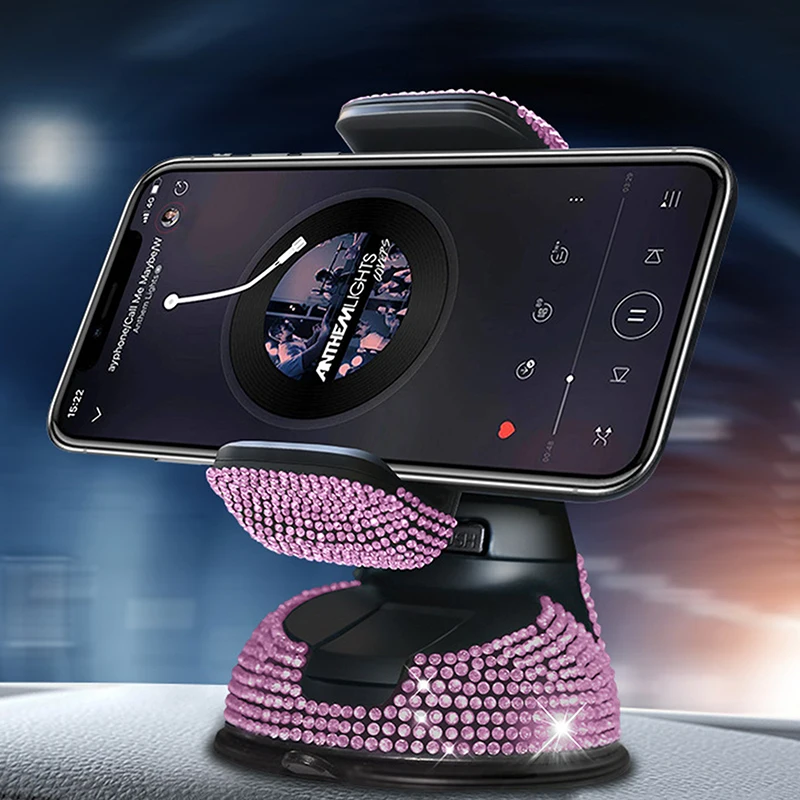 

Роскошный Стразы Кристальный Автомобильный держатель для телефона Bling Universal Women Men мобильный телефон Mount для приборной панели лобового стекл...