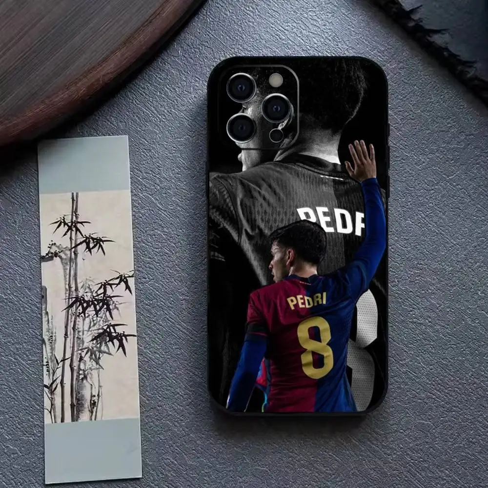 Фото Чехол для телефона Football For P-Pedri для iPhone 17, 16, 15, 14, 13, 12, 11 Plus, Pro Max и других моделей, мягкий черный чехол №2