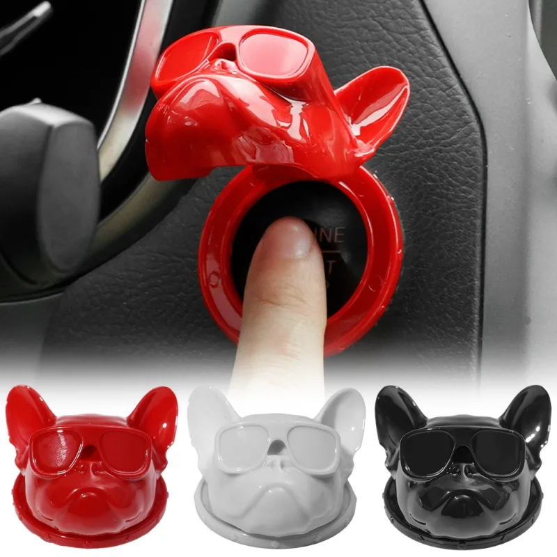 

Car Interior Engine Ignition Start Stop Push Button Switch Button Cover Bully Dog Decoration Stickers Auto Styling Accessories