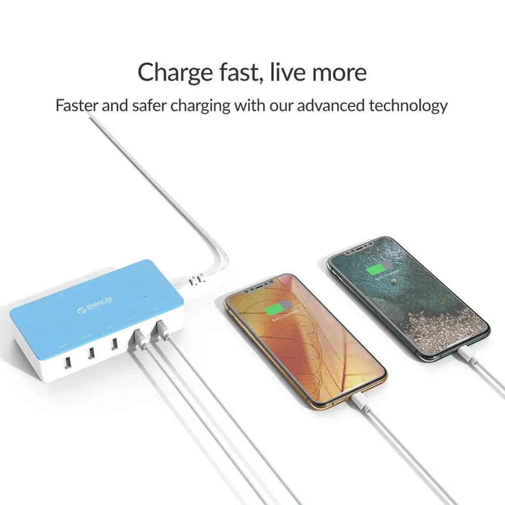 Настольное зарядное устройство ORICO с USB-портами для iPhone Samsung Xiaomi Huawei