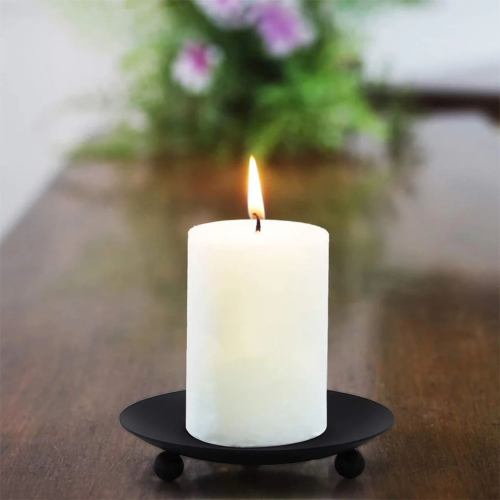 

2 Pcs Candlestick Candle Base Decors Tray for Household Dining Room Hotel Wedding Decoration Bar Party Living Room Decor