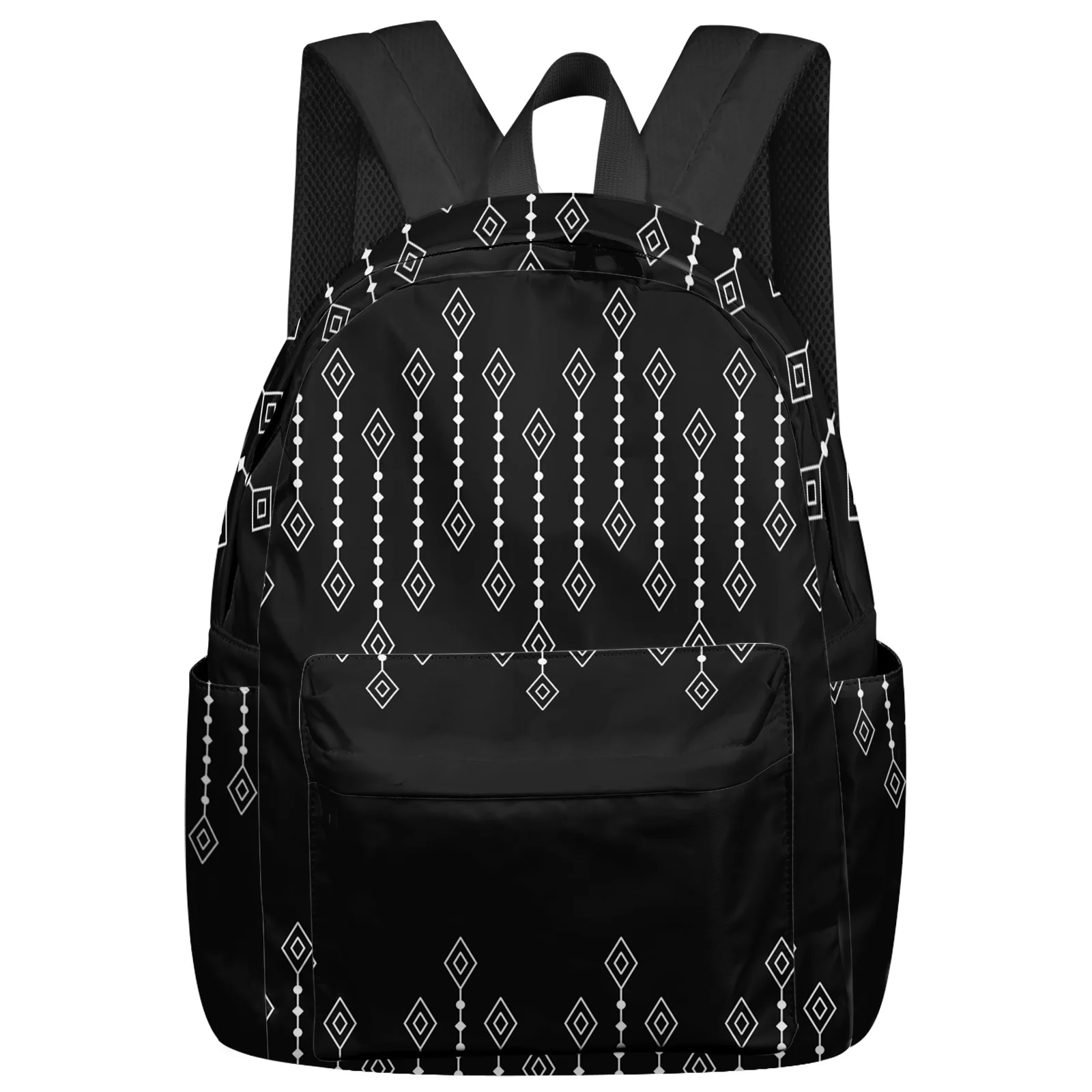 

Черный женский рюкзак в богемном стиле с геометрическим рисунком, школьные ранцы для подростков, дорожные сумки для ноутбука для мужчин и женщин