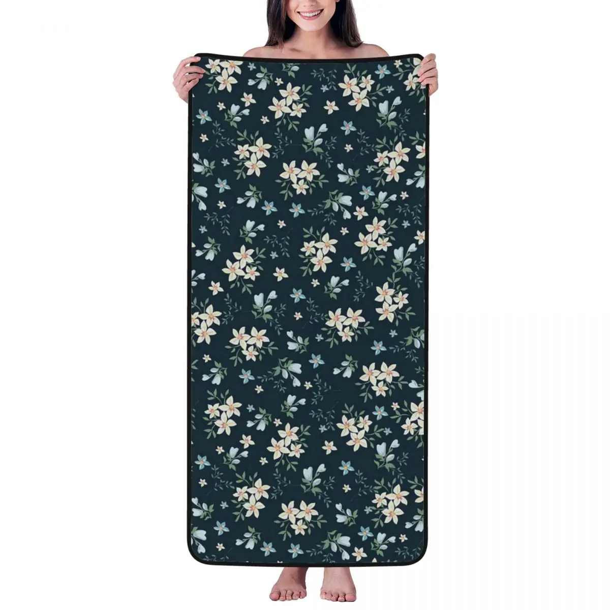 

Flower Beach Towel for Adult Kids Microfiber Bath Towel Blanket for Camping Swim Pool Travel Beach Gym