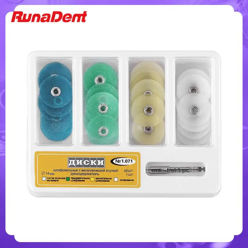 

40Pcs/box Dental Polishing Discs Gross Reduction Contouring Mandrel Stripes Set Teeth Whitening Dental Materials Dentist Tools