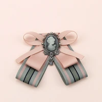 korean bow tie bowknot ribbon brooch pin beauty head necktie shirt collar pins and brooches for women jewelry accessories