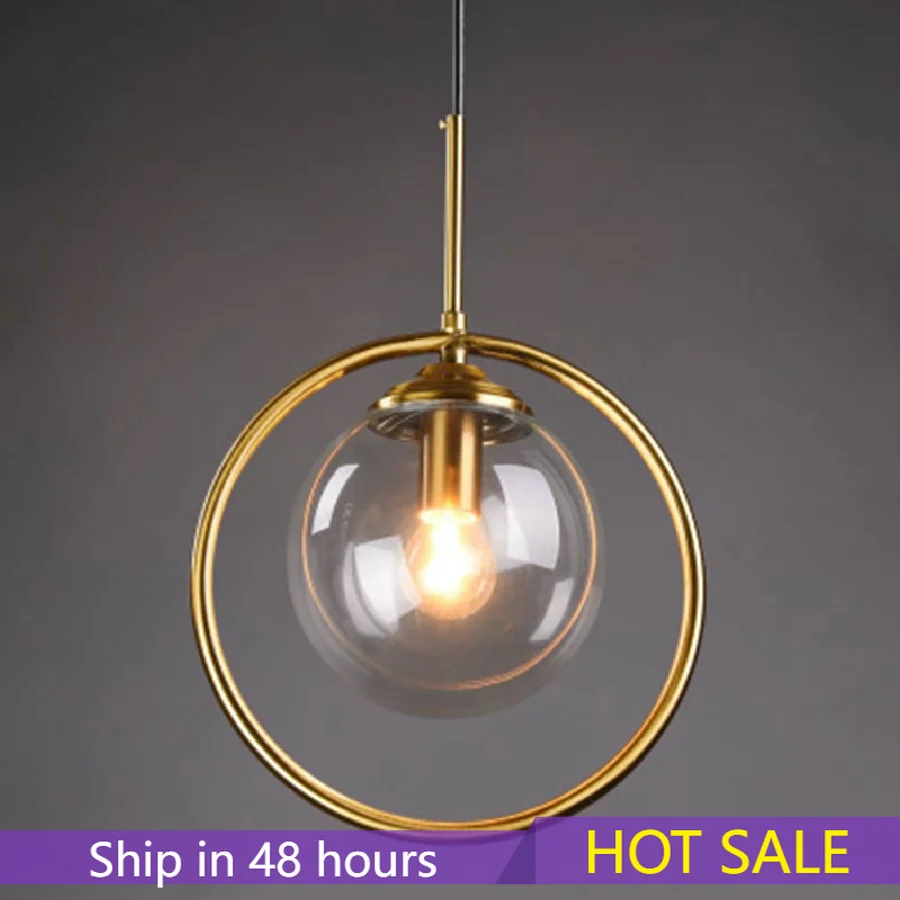 

Стеклянный подвесной светильник LukLoy в форме шара, потолочная лампа для спальни, фойе, кладовой, гостиной, обеденного стола, островка