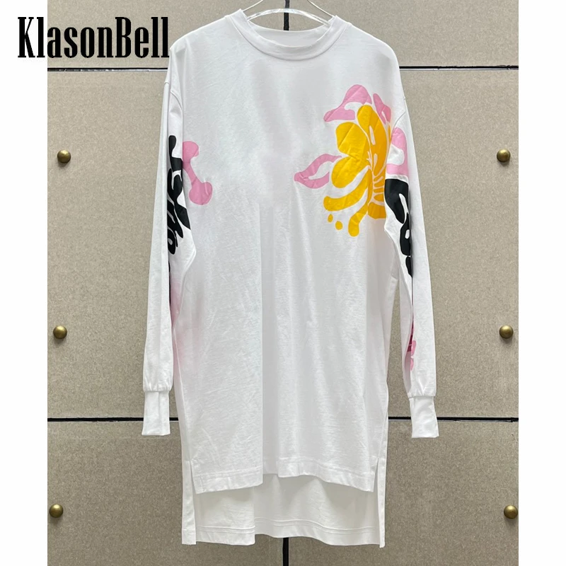 

9,9 KlasonBell Женская хлопковая футболка с длинным рукавом и буквенным принтом