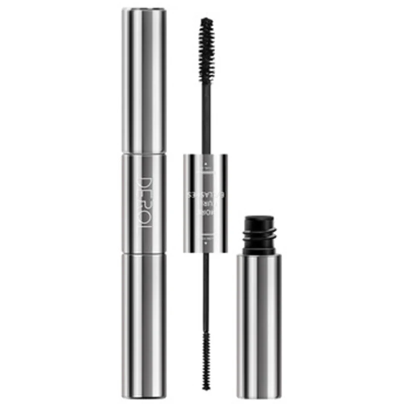 

DEROL Brand Double-Headed Mascara Silk Fiber Eyelash Mascara Makeup Magic Fiber Black Waterproof Eyelash Extension
