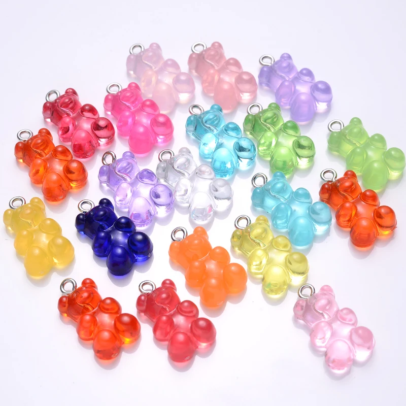 

10Pcs Transparent Cartoon Cute Animal 12x21mm Resin Pendant for Women Earring Bracelet Keychain DIY Jewelry Making Findings