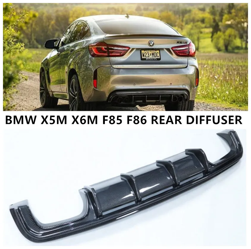 

REAL FORGE CARBON FIBER REAR BUMPER TRUNK LIP SPOILER DIFFUSER For BMW X5M X6M F85 F86 2014 2015 2016 2017 2018
